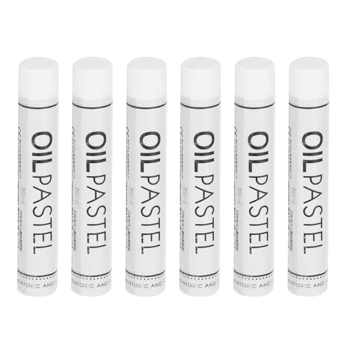 MECCANIXITY 6pcs pastels huile doux craie blanche 11x70mm