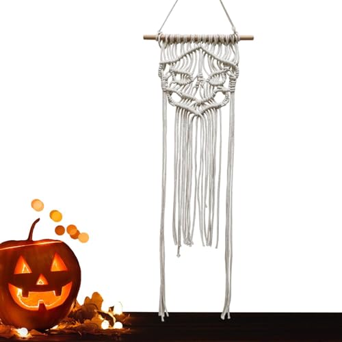 Voihamy Tapiz de pared de macramé bohemio, bohemio, tapiz de pared de macramé bohemio, arte decorativo creativo tejido a mano para baño, puerta delantera, cocina
