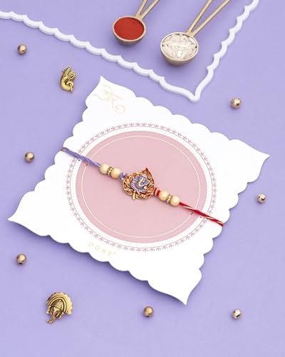 Image of HyperFoods Rakhi with chocolate for brother Chocolate gift hamper Rakhi gift for brother Chocolates gift box Chocolates box Cookies & Creme Almonds Dragees 90g