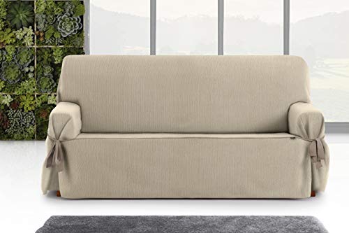 Housse de canapé avec rubans 3 places Eysa camel pour rénover votre mobilier