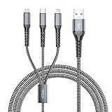 [L'assurance de la qualité] La machine de nos câbles est testée par une machine professionnelle pour assurer la qualité de la charge. Ce chargeur 3 en 1 est équipé d'une puce intelligente régulant automatiquement courant et tension pour prévenir les surcharges, doté d'un noyau de cuivre renforcé et d'un blindage en aluminium pour éviter les interférences électromagnétiques et la surchauffe.