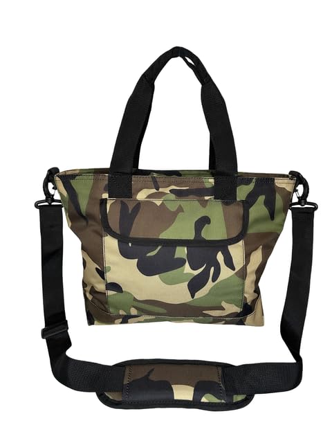 Camo Tote Bag | 1000 Denier Cordura Polyester Tactical Bag with Zipper | Convenient Handle & Shoulder Strap