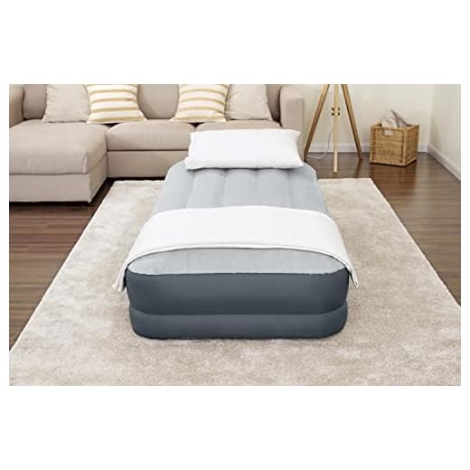 SLEEPLUX Twin Air Mattress Supersoft Snugable Top Extra Durable Tough Guard with Built-in Pillow Raised 15" Airbed with Built in Pump + USB Charger Twin 15"