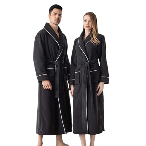 Mens Fleece Robe,Plush Long Bath Robes Cozy Warm Bathrobe Fuzzy Male Spa Robe With Pockets Tall and Big Sleepwear Pjs2