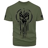 Dion Wear American Warrior Patriotic Graphic Tees Men T-Shirt (M, Green)