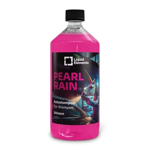 Liquid Elements – Pearl Rain Autoshampoo 1 Liter – Autoreiniger entfernt hartnäckige Verschmutzungen – ohne Wachse & Versiegelungen anzugreifen – mit Einhorn (Zuckerwatte) Duft