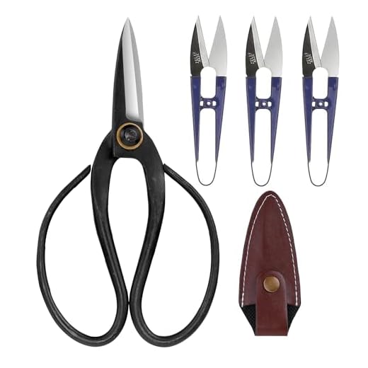 ZELARMAN Bonsai Pruning Scissors Set-Include 7" Black Bonsai Shear and 4" Mini Bonsai Pruning Scissors for Trimming Buds,Leaves & Small Branches