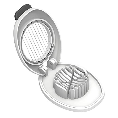 Egg Slicer with Stainless Steel Wire, Egg Cutter, Dishwasher safe, White/Black