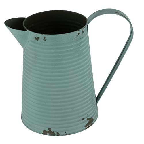 iplusmile ブリキの花のバケツ 水差し 車 アンティーク 青 な花瓶 vintage antiqua home decor xmas decoration 花器 鉄の植木鉢 Blue