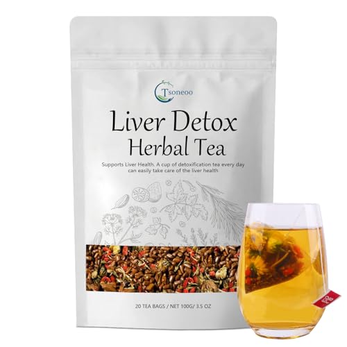 Liver Detox Herbal Tea | 20 Tea Bag,aids digestion,Caffeine-free, nine natural ingredients including milk thistle, chrysanthemum, cassia seed, etc. (1pc)