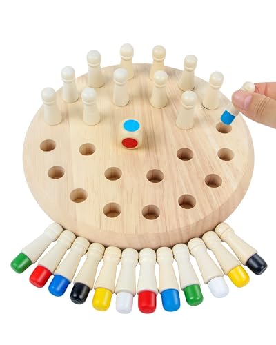 Juego de mesa tipo ajedrez de memoria de madera miniatura 1