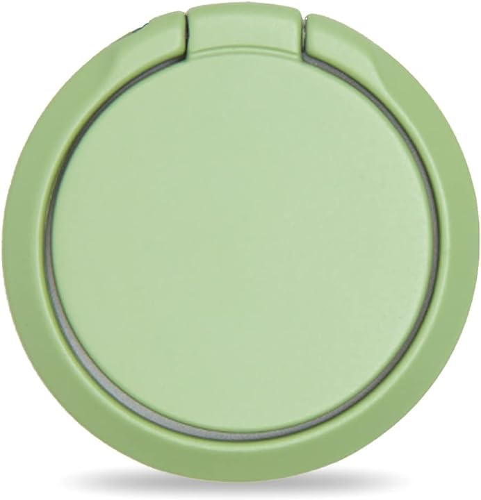 KolorFish Super Thin Metal Mobile Phone Finger Ring Stand Holder Grip Kickstand, Supports Magnetic Car Mount for All Phones/Tablets (Simple Magnet Matcha Green)