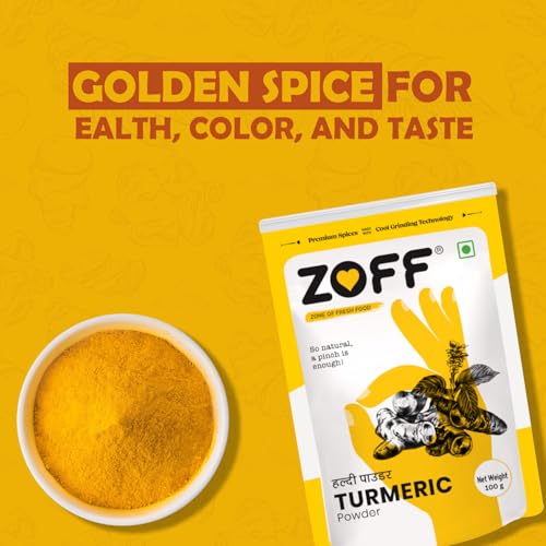 Image of Zoff Turmeric Powder | Haldi Powder | Rich in Curcumin, Antioxidant & Anti-inflammatory Benefits | Net Weight 100 g (Pack of 2)