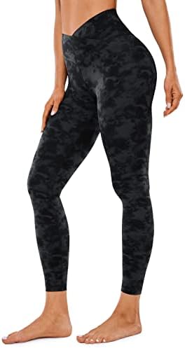 CRZ YOGA Damskie Butterluxe Cross Waist Workout Legginsy 25 Inches.V Cross High Waisted Gym Sportowe Legginsy jogi