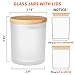 SUPMIND 12 Pack Glass Candle Jars-10oz Frosted Empty Candle Jars with Bamboo Lids and Sticky Labels, Bulk Candle Jars for Making Candles Containers - Dishwasher Safe