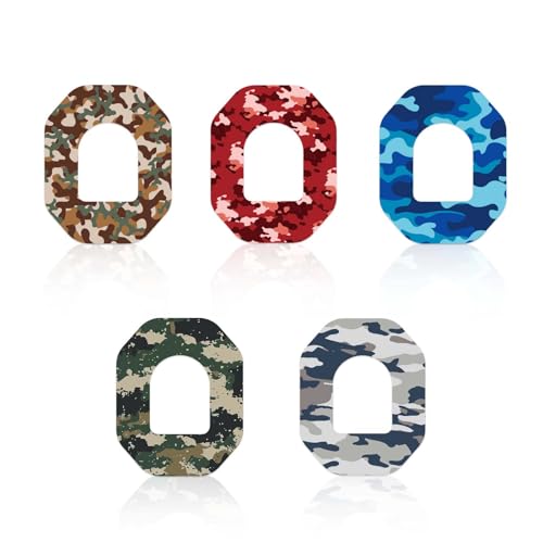 25pcs Waterproof Adhesive Patches for Omnipod 5 Breathable Insulin Sensor Patches Sweatproof Sensor Stickers Cover Pre-Cut Adhesive Tape for Omnipod 5 (Camouflage)