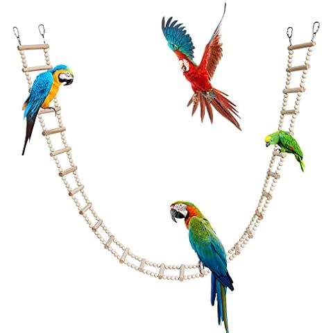 Wooden Bird Parrot Ladder Toy for Small Animals Cover