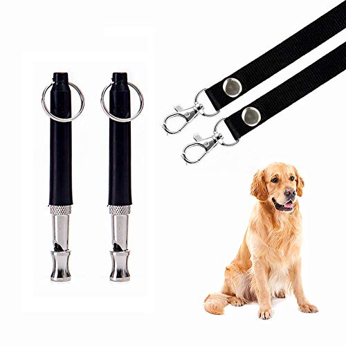 Dog Whistle to Stop Barking, Adjustable Pitch Ultrasonic Training Tool Silent Bark Control for...