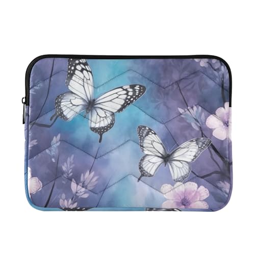 Funda para laptop Butterfly Flowers morada 13-14 pulgadas miniatura 1