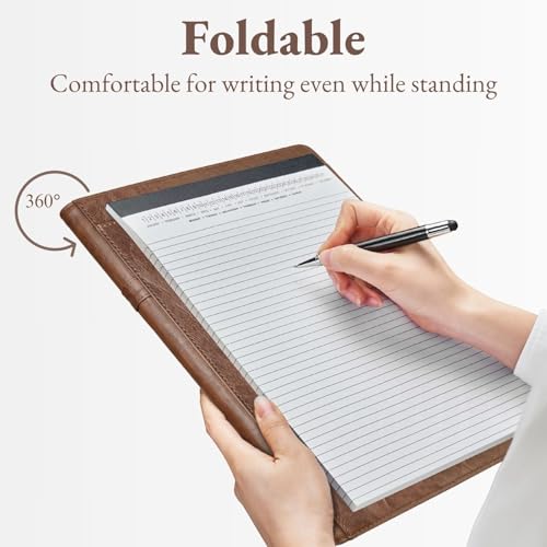 Image of Mymazn Padfolio, Portfolio Folder, Legal Pad Holder, Resume Folder | Faux Leather Binder with Document Organizer, Business Card Holder, Letter-Size Notepad for Interview, Men & Women