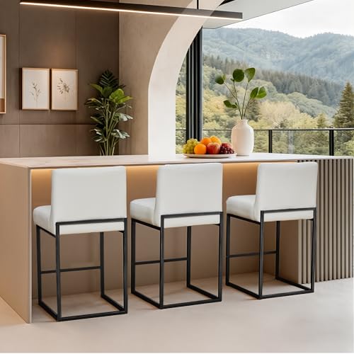 LVHOMLAX Counter Height Bar Stools,Bar Stools Set of 3,26