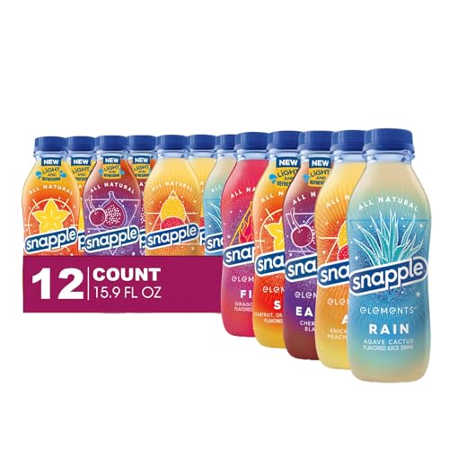 Snapple Elements Collection 12-Pack of All Natural Iced Tea Gluten Free 16.0 fl oz 100% Recycled Plastic Bottle