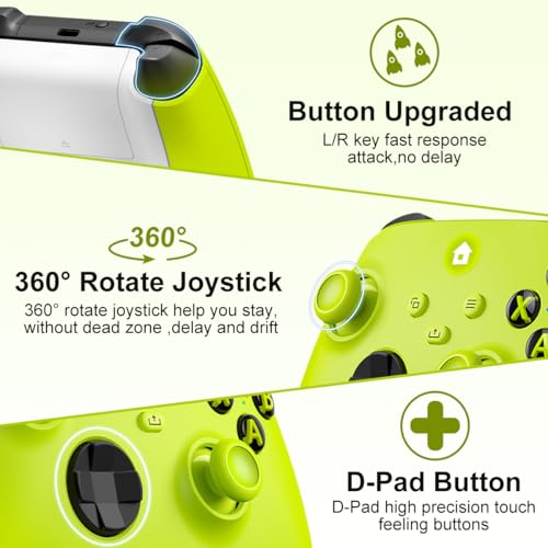 Wireless Xbox Controller Compatible with Xbox One,Xbox Series X/S,Xbox One X/S,Windows PC,Xbox One Controller Wireless with 3.5 mm Audio Jack,with 2.4GHz Wireless Adapter,Yellow