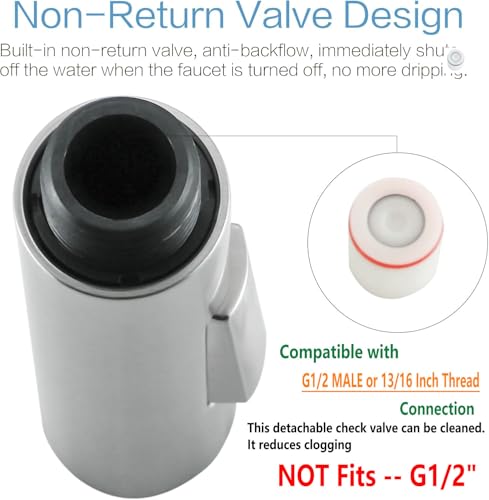PULL Down kitchen faucet head | G1/2 male or 13/16 inch | 2 Functions kitchen faucet head Replacement Parts kitchen faucet sprayer head replacement Compatible for kraus/Giagni facuet brands Chrome