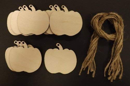 Derwent Laser Crafts Wooden Halloween Pumpkin Gift Tags/Decorations 70mm - Pack of 10 shapes
