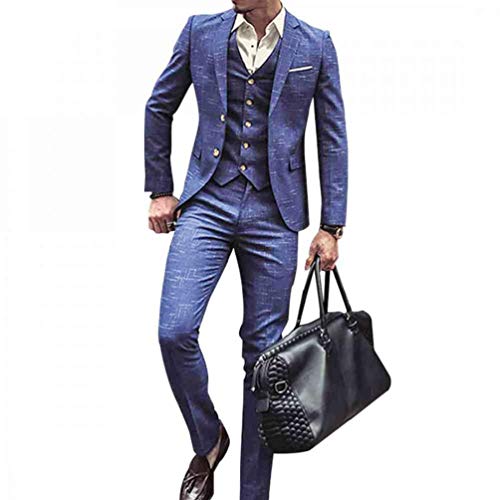 Costume de mariage homme plaid slim fit de haute qualité avec veste deux boutons