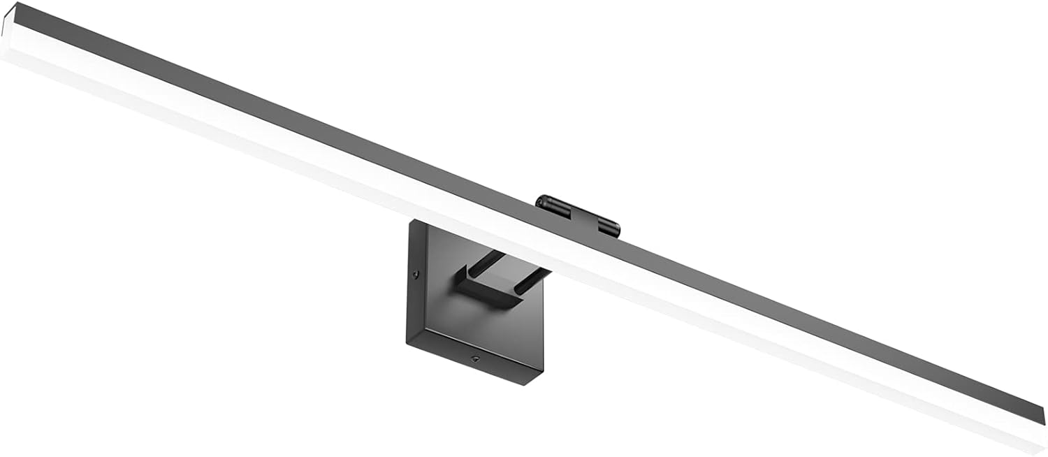 Ralbay 40" Modern LED Matte Black Bathroom Vanity Light 24W Adjustable Black Vanity Lighting