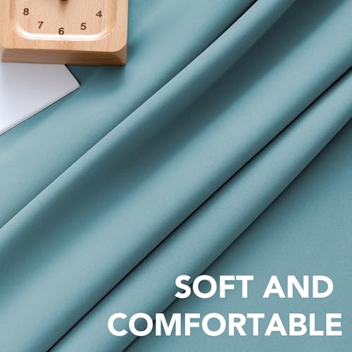 Image of H.VERSAILTEX Blackout Curtains Thermal Insulated Window Treatment Panels Room Darkening Blackout Drapes for Living Room Back Tab /Rod Pocket Bedroom Draperies, 52 x 96 Inch, Aqua, 2 Panels
