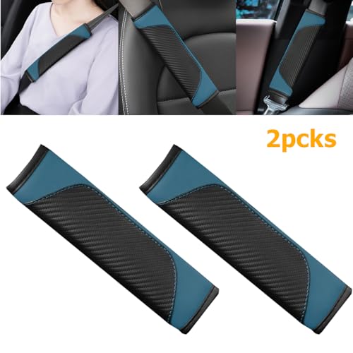 Image of Osilly 2PCS Car Seat Belt Cover, Carbon Fiber Seatbelt Shoulder Protection, Soft Car Seat Belt Strap Cushion Protect Your Neck and Shoulder, Car Accessories Seat Belt Pad for Car Truck (Dark Green)