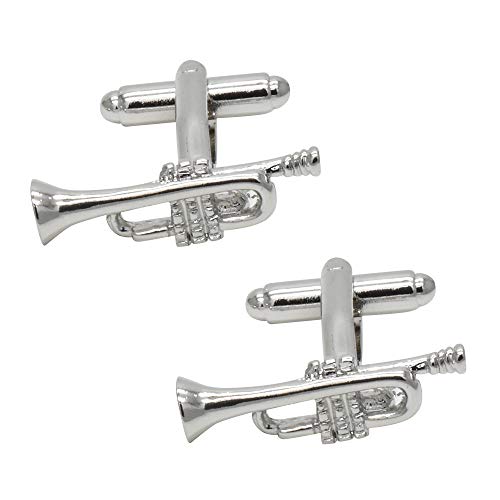 empt カフスボタン ノット モチーフ 【トランペット シルバー】 シンプル 贈り物 ギフト プレゼント プチプラ 音楽 楽器 お洒落 カフリンクス シャツ 留め具 スーツ小物