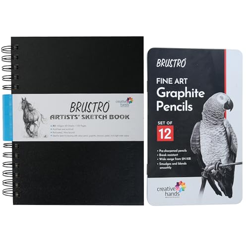 The Ultimate Toolkit Guide for Artists 3 BRUSTRO Artists Fineart Graphite Pencils |Set of 12 (10B-2H) with...