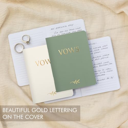 Image of ZICOTO Elegant Vow Books with Gold Foil Lettering for Your Wedding - Perfectly Sized Vow Books with Plenty of Pages to Write Whatever is on Your Heart - A Beautiful Addition for The Wedding Day