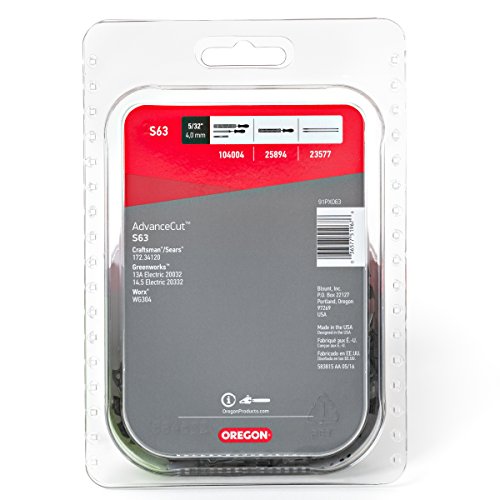 Oregon S63 AdvanceCut 18-Inch Chainsaw Chain, Fits Craftsman, Worx, Greenworks,Grey