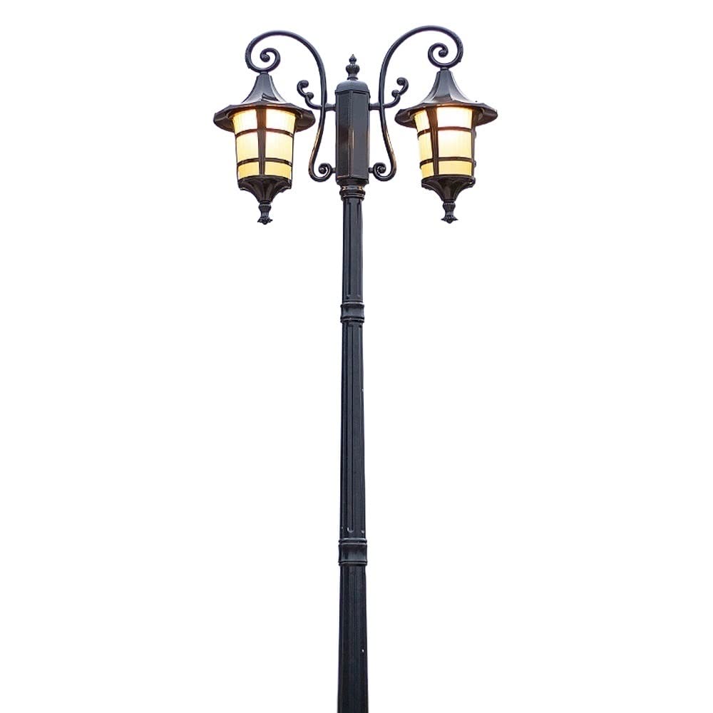 QUSYZD Lamp Post Lights Outdoor, Lamp Post Lights, High Pole Landscape Street Light Outdoor Waterproof Ip56 Patio Post Light Vintage Garden Residential E27 Bollard,Black_height 2.35m