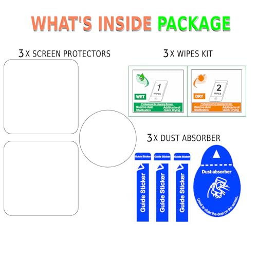 Image of Tempered Glass Screen Protector Compatible for DJI Action 2 Action Camera (Transparent) Edge To Edge Full Screen Coverage With Installation Kit, Complete Set Of 3 Glass