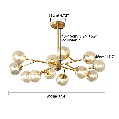 Lustre en laiton brossé moléculaire à diffusion 360°