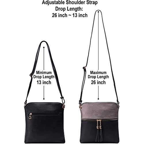 Image of Solene Womens Lightweight Medium Crossbody Purse with Tassel, Perfect Size Crossbody Bags for Daily Use, travel