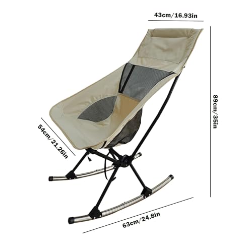 Chaise de camping à bascule pliante portable avec dos en maille