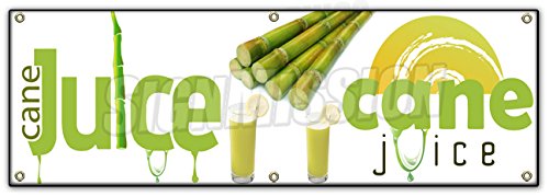 72" Sugar Cane Juice Banner Sign Fresh Drinks Cold ice soda Water