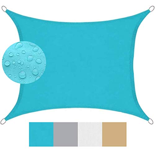 COUEO Toldo Vela Rectangular 3.5x7m Protección UV 95%, Toldo Vela IKEA con Fijación Accesorios para Patio Exteriores, Azul