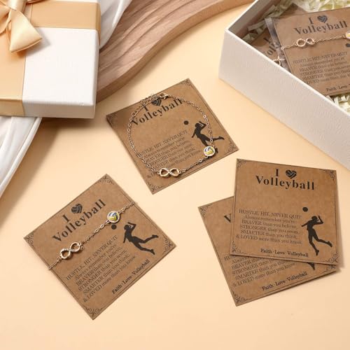 Quelay 12 Set Sport Infinity Bracelets for Women Team Gift Adjustable 14K Gold Plated Birthday Christmas Jewelry Gifts2