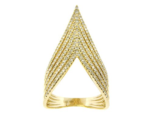 Women s 14k Yellow Gold Deep V Ring (0.80 cttw)