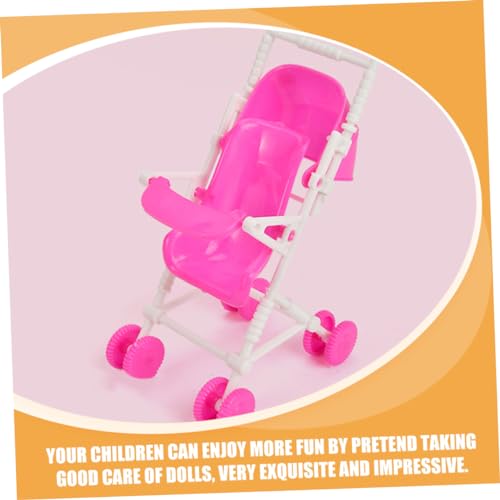 CVUTOVO 2 Stück Puppenwagen Leichter Puppenbuggy für Hand Augen Koordination für Rollenspiele und Puppenhäuser – Bild 5