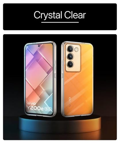 Image of NISHTECH for Vivo Y100E, Y200E, Vivo T3 5G Premium Transparent Hybrid Soft Slim Dust Proof Back Case Cover with Camera Protection
