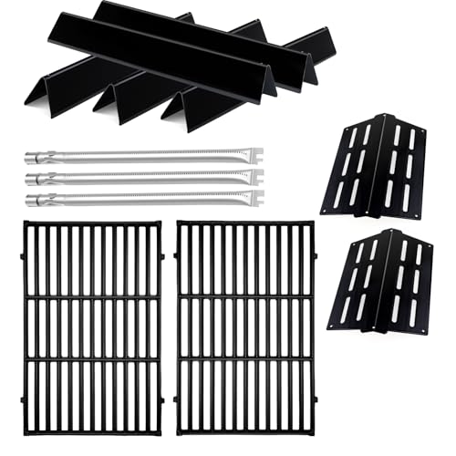 Dictirdy Genesis Grill Parts for Weber Genesis E310 with 7524 Cast Iron Grill Grate Porcelain Flavorizer Bars 7622 Heat Deflector and 62752 Gril Burners for Weber Genesis 300 Series Genesis E330 S330