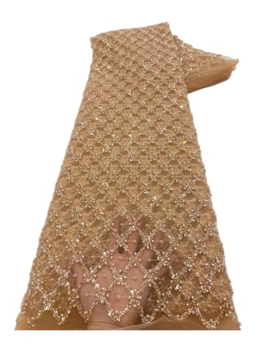 Tissu à paillettes perlées broderie géométrique carreaux 4,6 m